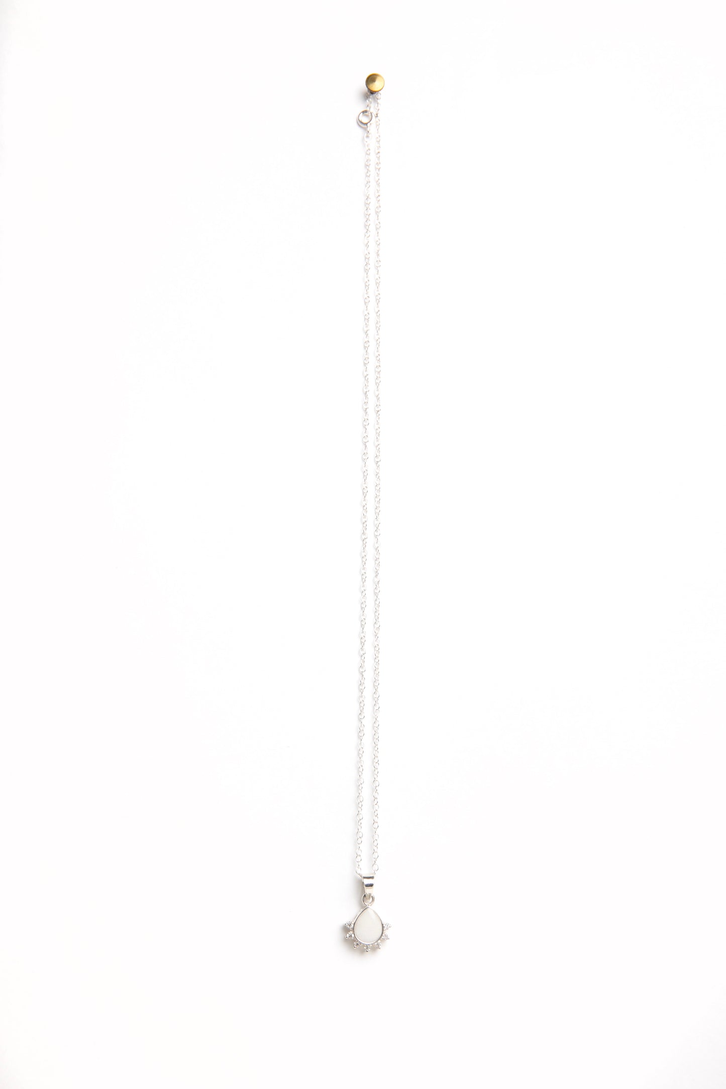 Half Sparkle Teardrop Pendant Silver