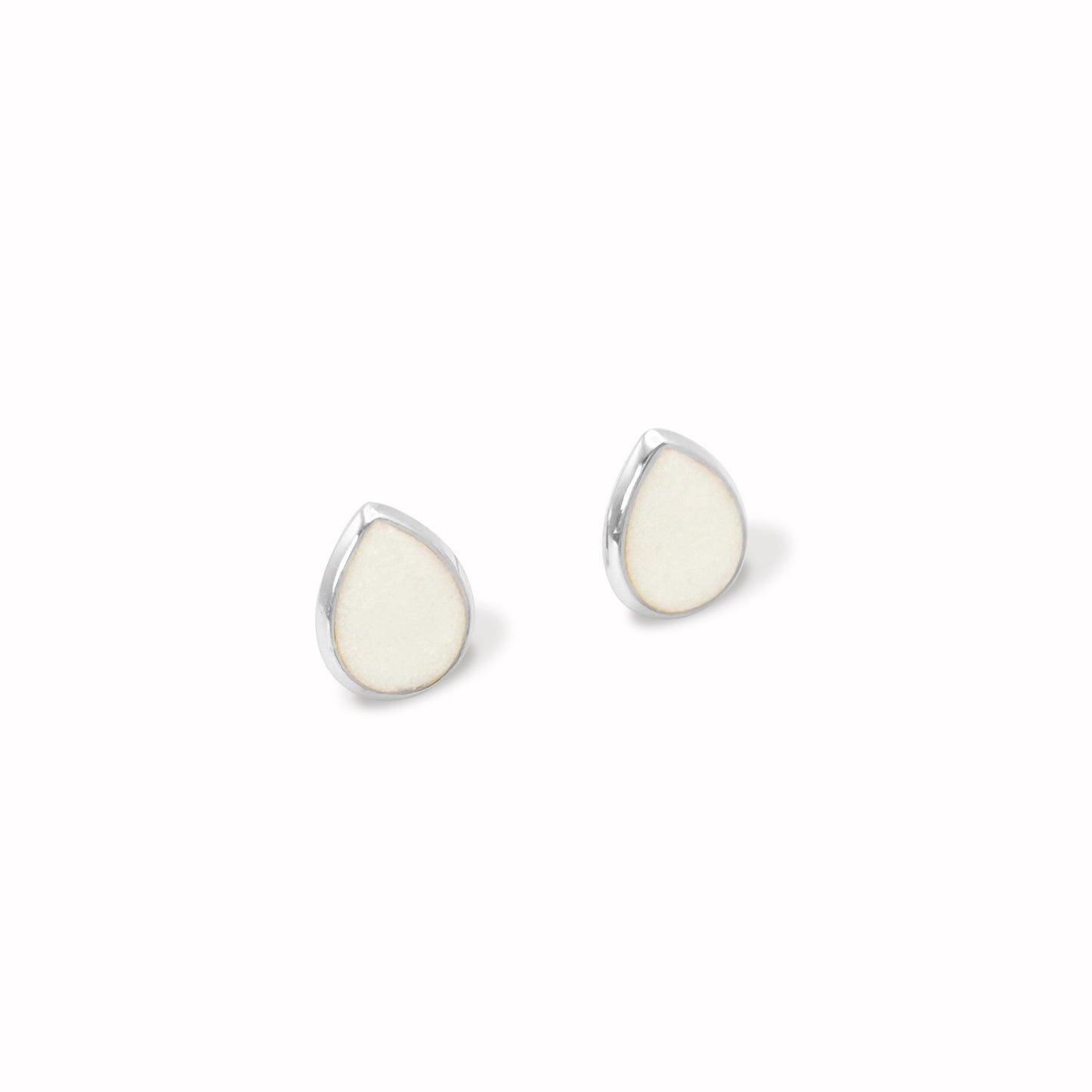 Milk Drop Stud Earrings Silver