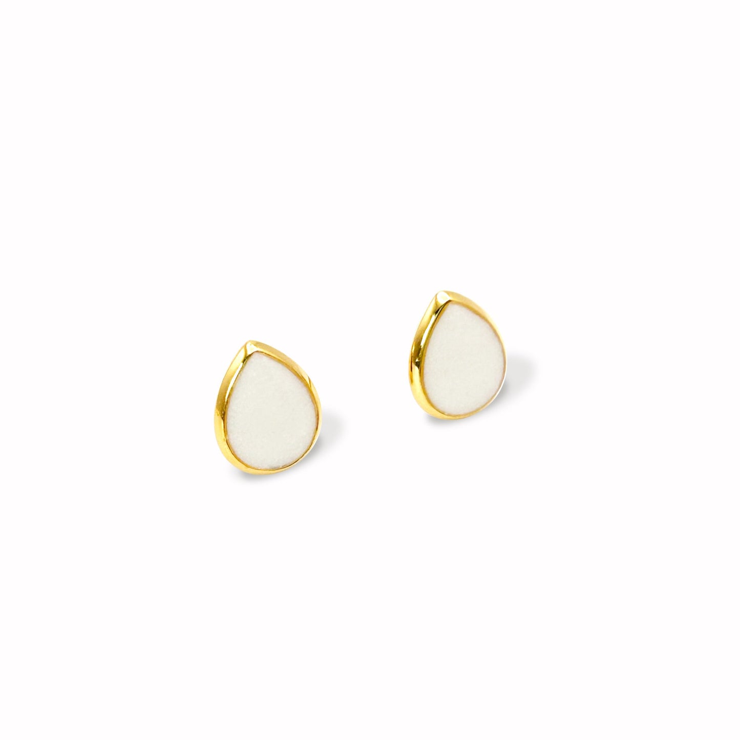 Milk Drop Stud Earrings Gold
